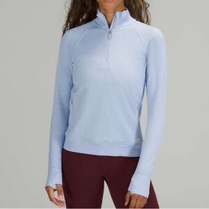 Lululemon Engineered Warmth Half Zip Blue Linen